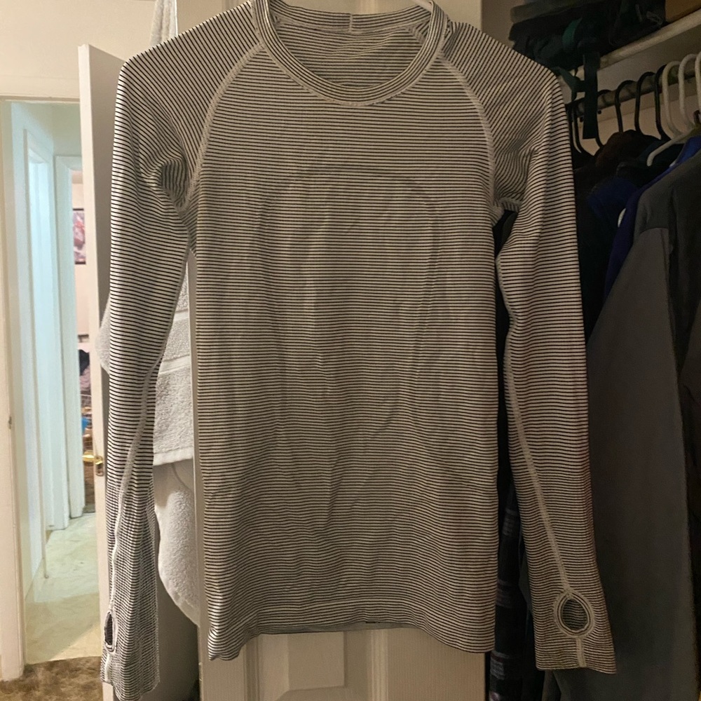 Striped Lululemon Swiftly Tech Long Sleeve Top